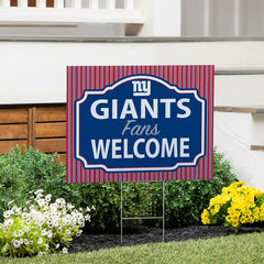 New York Giants Coroplast Yard Sign, "Fans Welcome"