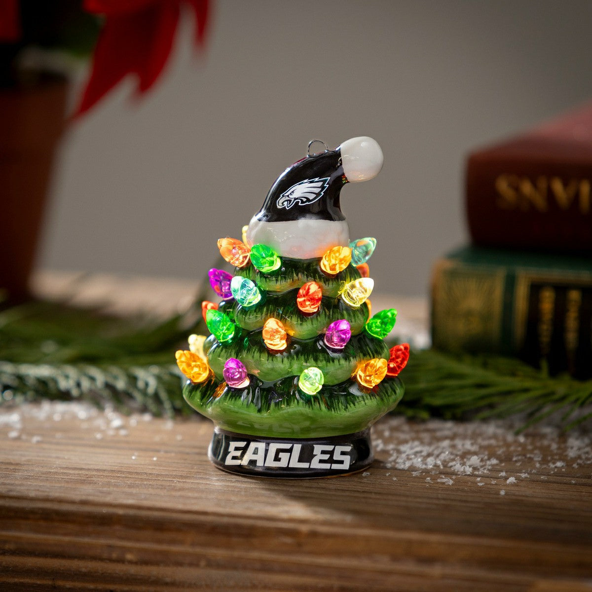 4" Mini LED Tabletop Christmas Tree, Set of 2, Philadelphia Eagles