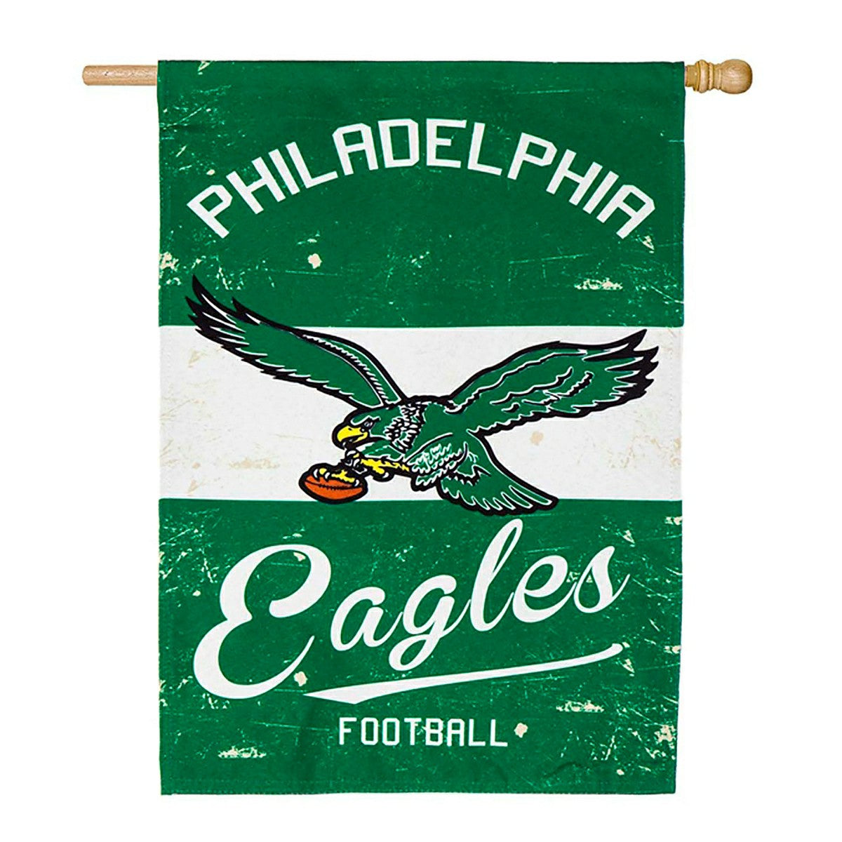 Double-Sided Vintage Graphic NFL Team Pride Linen House Flag, Philadel