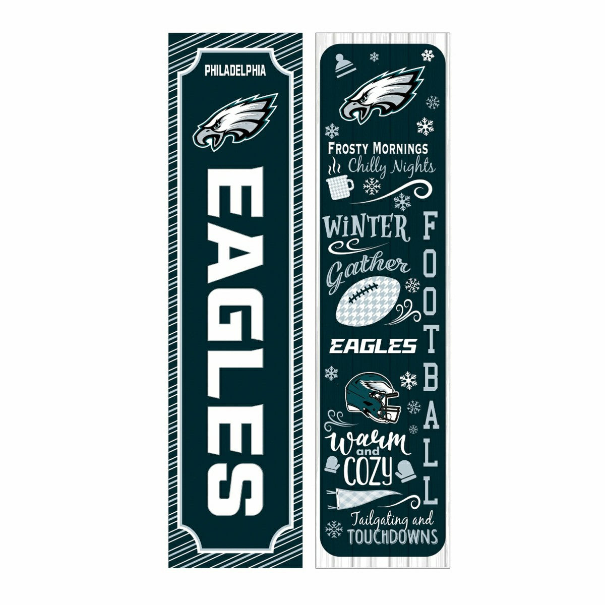 46" Double Sided Leaner, Philadelphia Eagles, Winter Seasonal