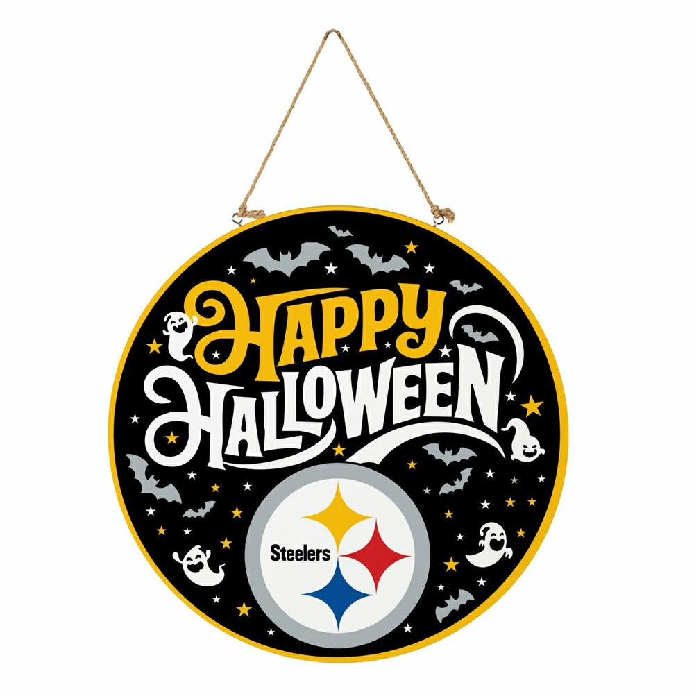 Pittsburgh Steelers Halloween Round Door Décor with Hanging Rope, 18x1