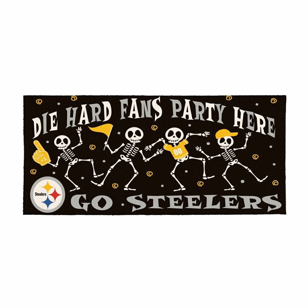 Pittsburgh Steelers Flocked Coir Halloween Sassafras Switch Mat, 22"x1