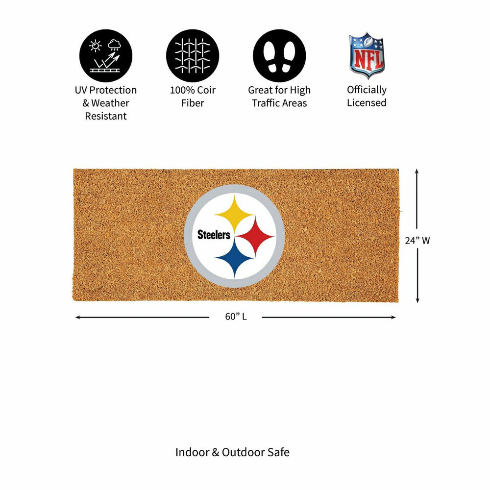 Pittsburgh Steelers Extra Large Full Color Coir Mat, 60"x24"