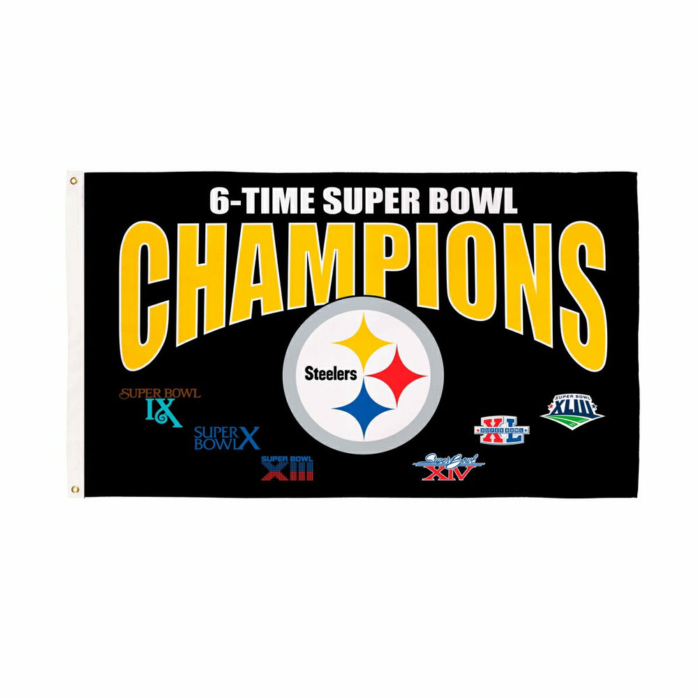 Pittsburgh Steelers 6X Superbowl Champions Football 3x5 Flag