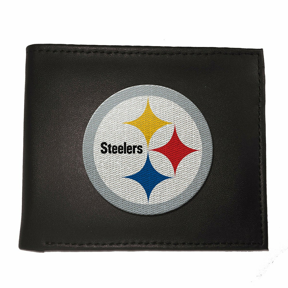 Pittsburgh Steelers Black Bi-Fold Embroidered Wallet w/ RFID Blocking