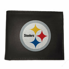 Pittsburgh Steelers Black Bi-Fold Embroidered Wallet w/ RFID Blocking