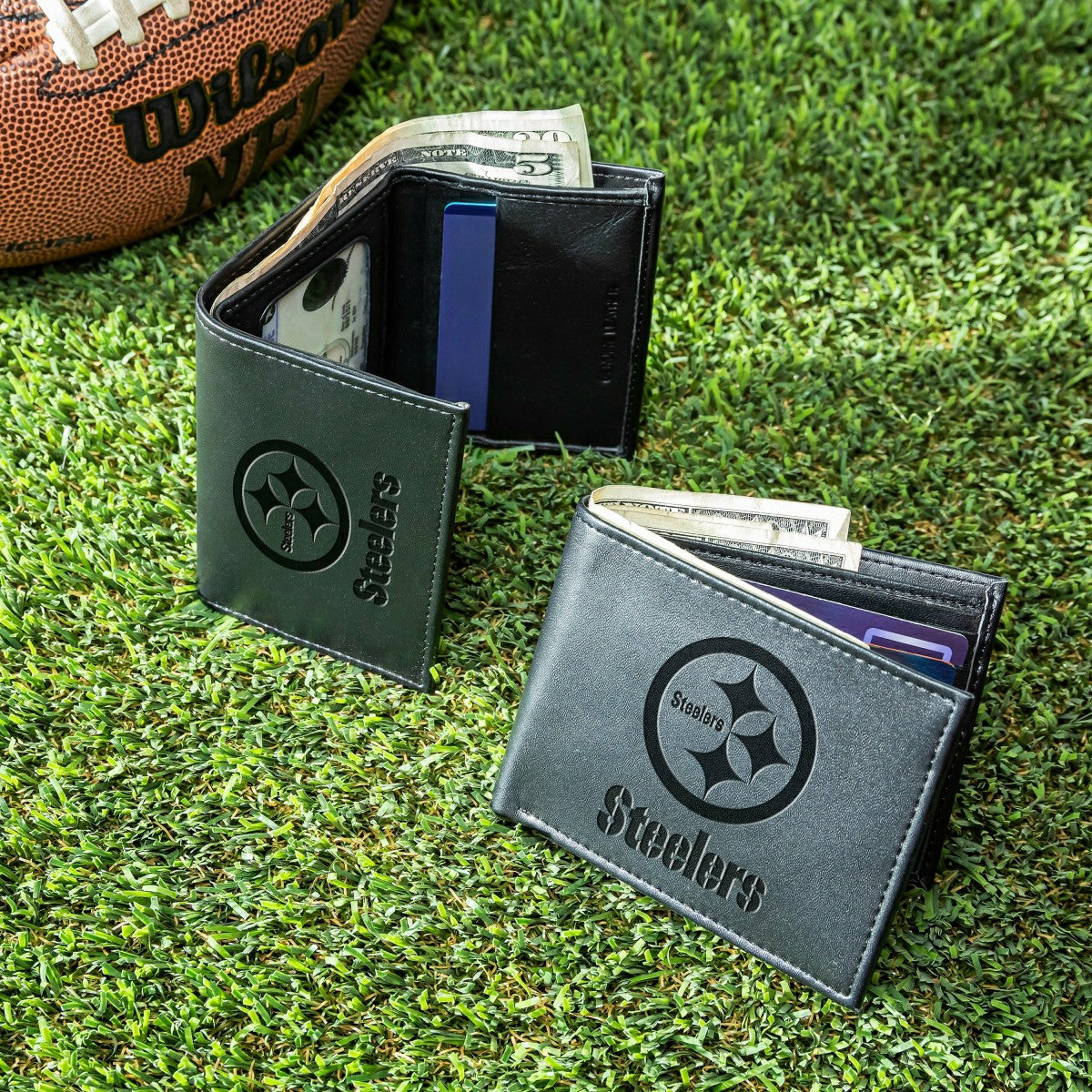 Pittsburgh Steelers, Bi-Fold and Tri-Fold Wallet Gift Set, Black
