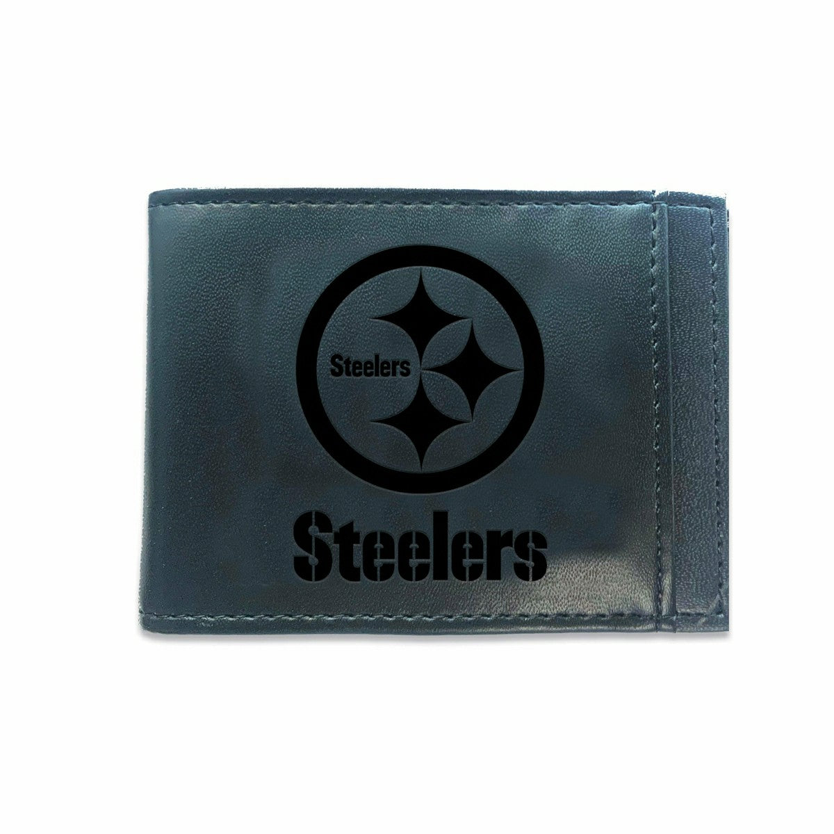 Front Pocket Wallet w/ RFID Blocking, Pittsburgh Steelers, Black