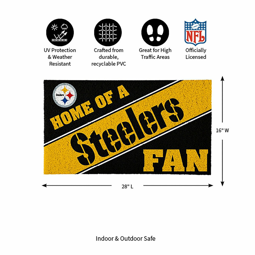 Pittsburgh Steelers, PVC Mat COLOR, Home of a Fan