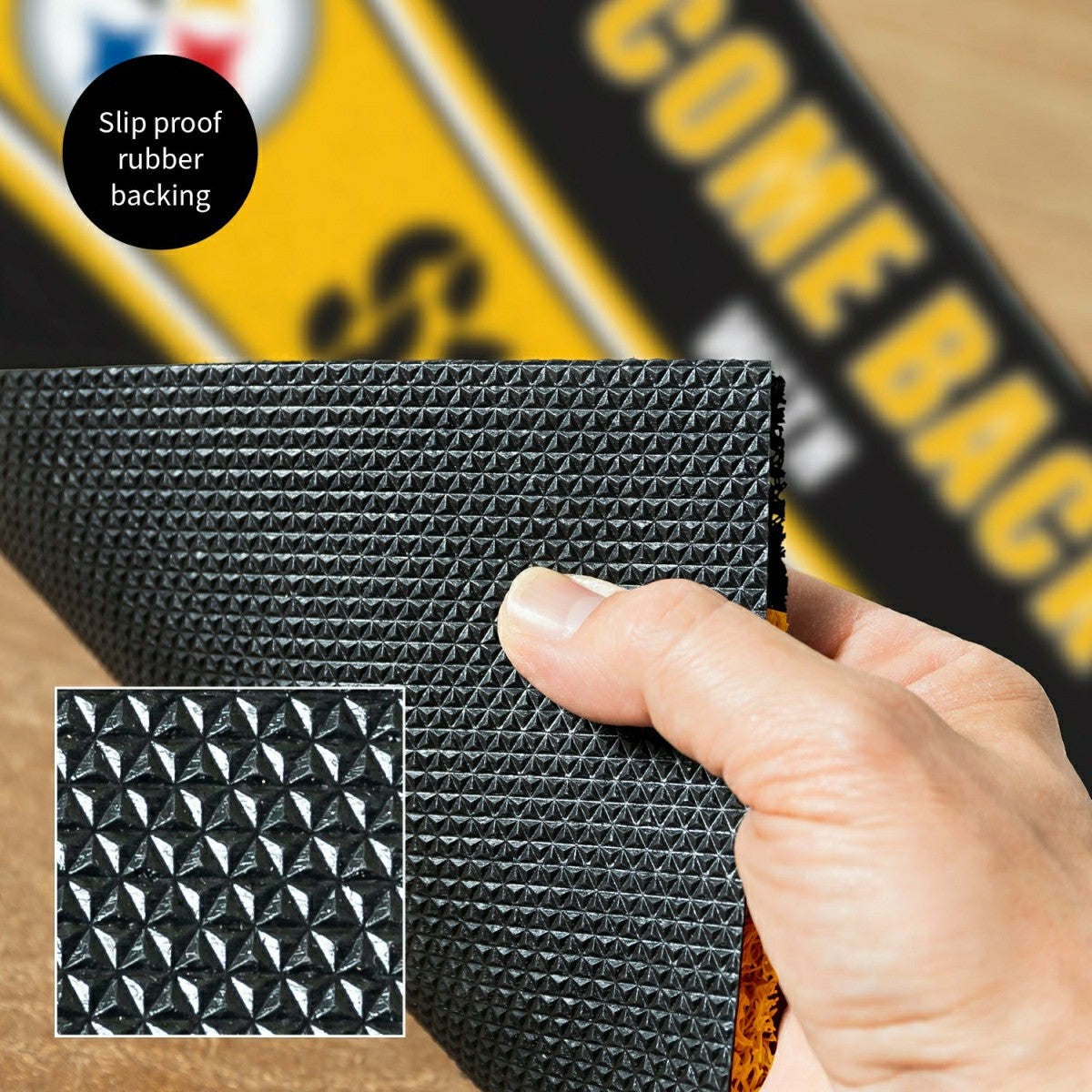 28" x 16" PVC Trapper Mat, Come Back with Tickets, Pittsburgh Steelers