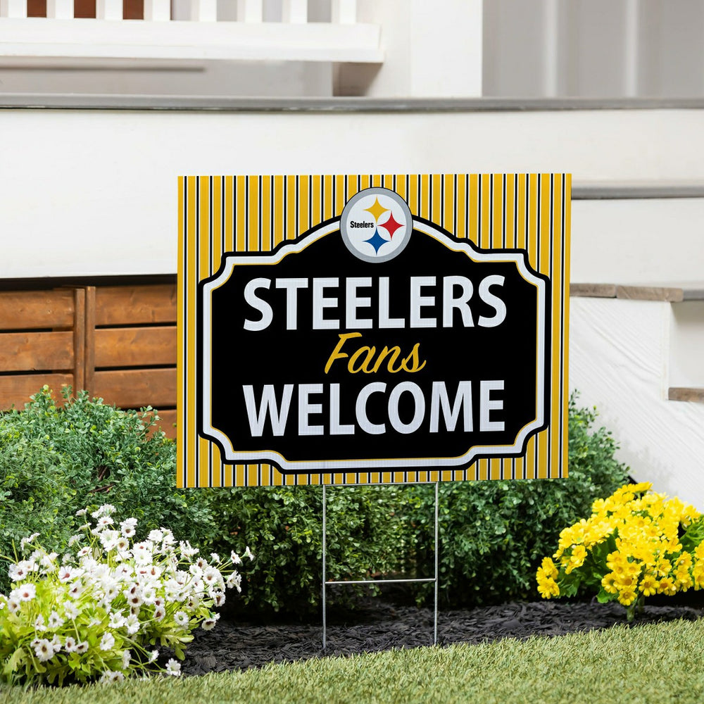 Pittsburgh Steelers Coroplast Yard Sign, "Fans Welcome"