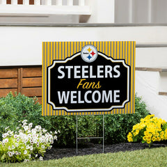 Pittsburgh Steelers Coroplast Yard Sign, "Fans Welcome"