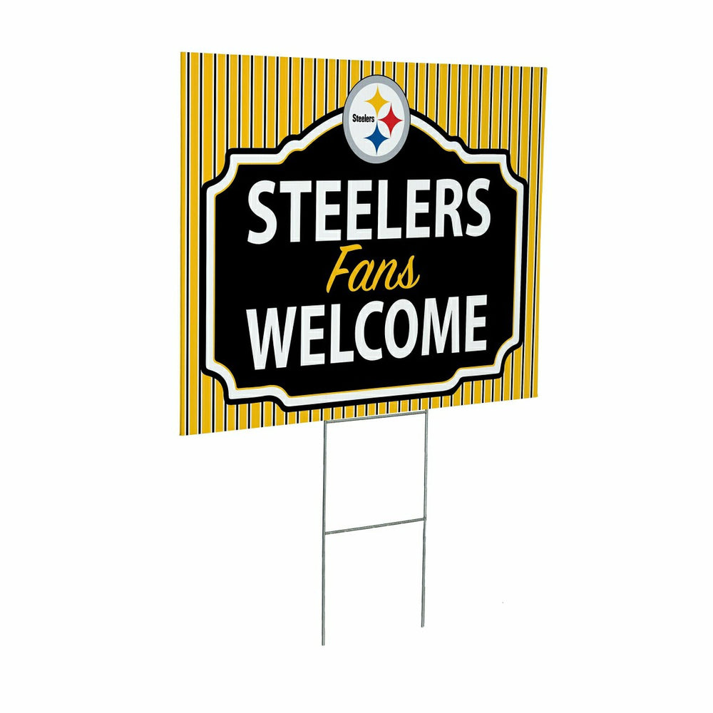 Pittsburgh Steelers Coroplast Yard Sign, "Fans Welcome"