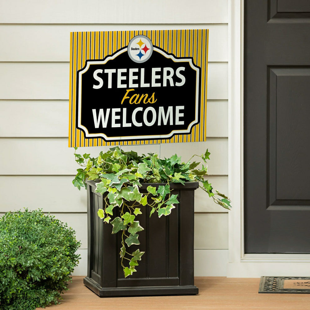 Pittsburgh Steelers Coroplast Yard Sign, "Fans Welcome"