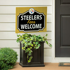 Pittsburgh Steelers Coroplast Yard Sign, "Fans Welcome"