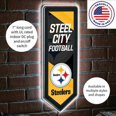 LED Wall Decor, Pennant, Pittsburgh Steelers