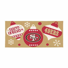 San Francisco 49ers Holiday Flocked Coir Sassafras Switch Mat, 22"x10"