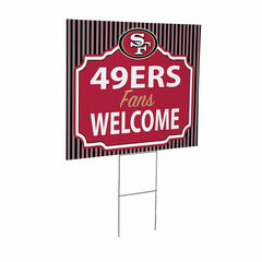 San Francisco 49ers Coroplast Yard Sign, "Fans Welcome"