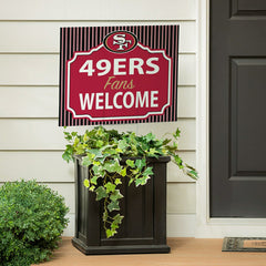 San Francisco 49ers Coroplast Yard Sign, "Fans Welcome"