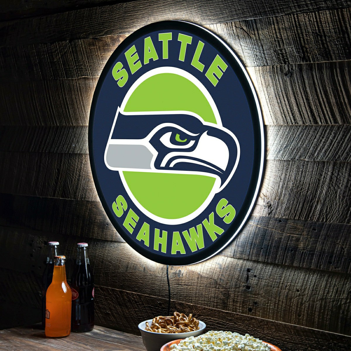 LED Wall Decor, Round, Seattle Seahawks