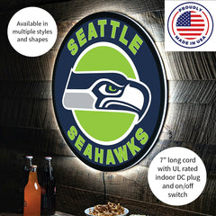 LED Wall Decor, Round, Seattle Seahawks