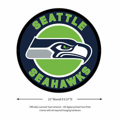 LED Wall Decor, Round, Seattle Seahawks