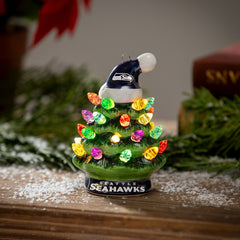 4" Mini LED Tabletop Christmas Tree, Set of 2, Seattle Seahawks