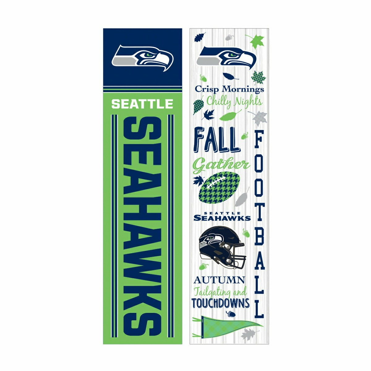 46" Double Sided Leaner, Seattle Seahawks, Fall Seasonal