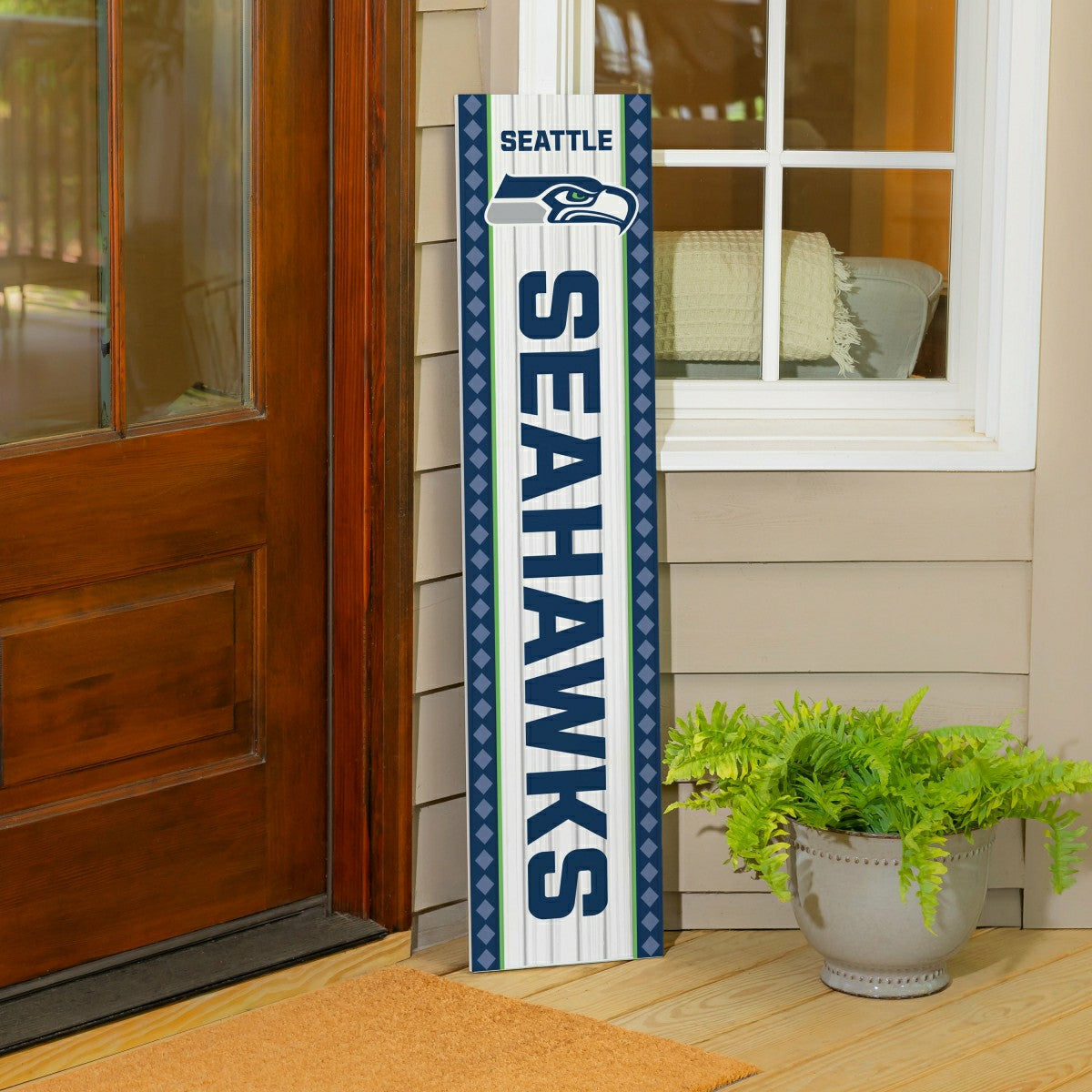 47" Double Sided Leaner, Seattle Seahawks, Christmas