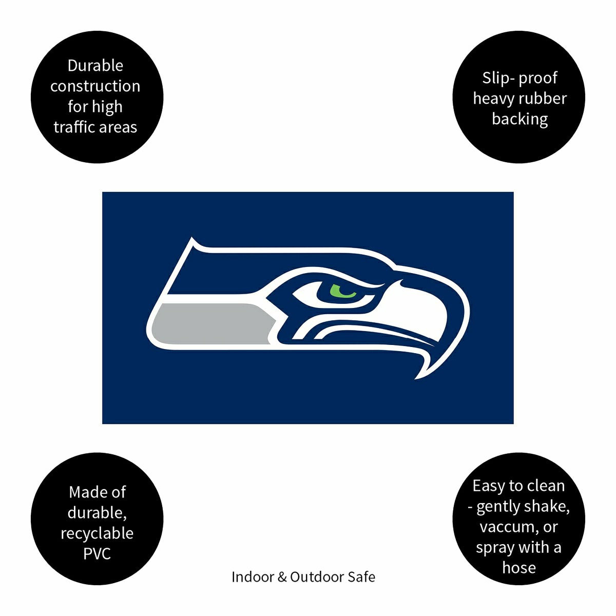 Full Color PVC Mat, 16" x 28", Seattle Seahawks