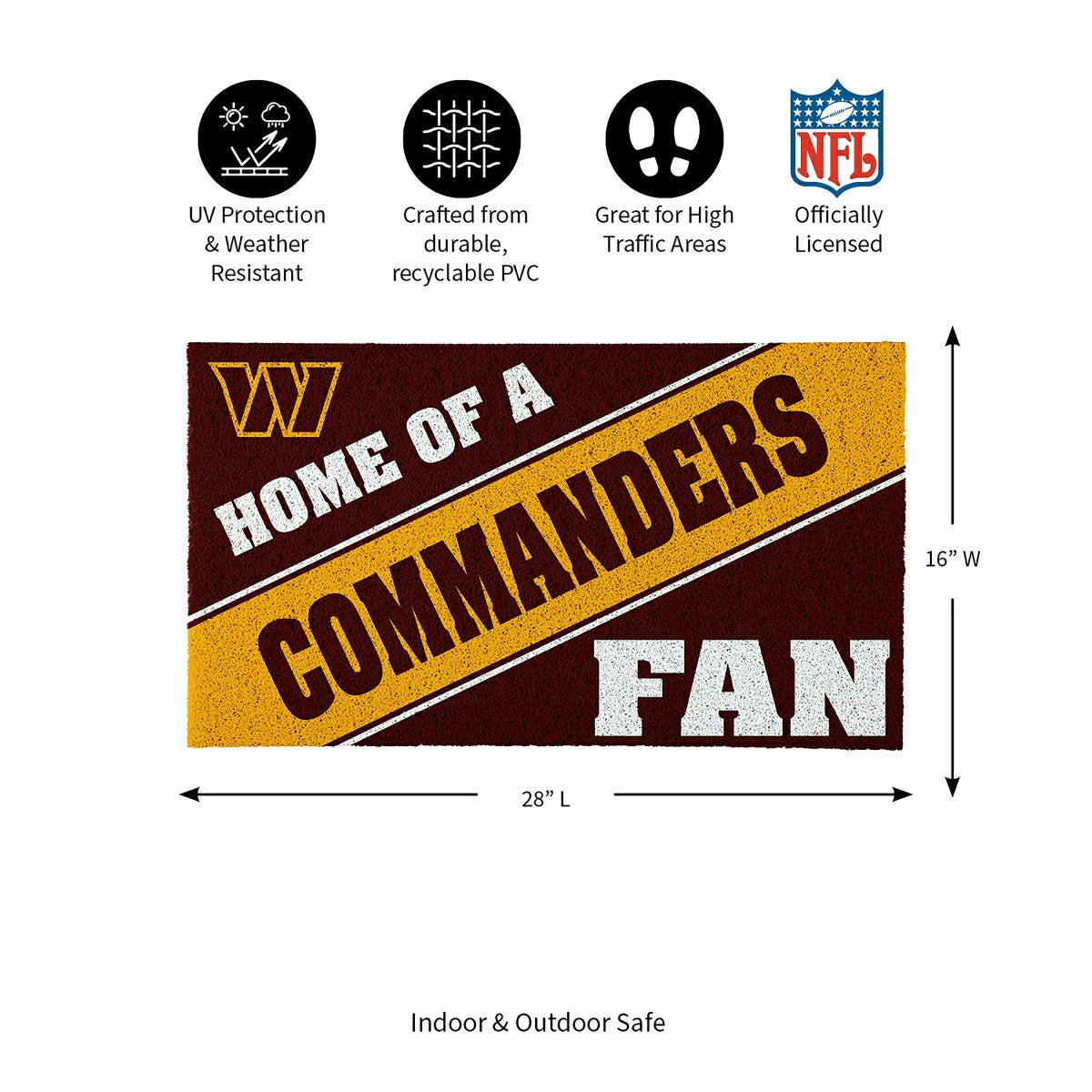 Washington Commanders, PVC Mat COLOR, Home of a Fan