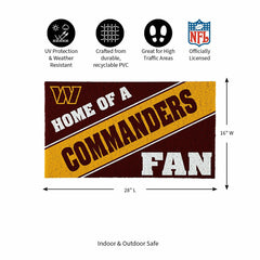 Washington Commanders, PVC Mat COLOR, Home of a Fan