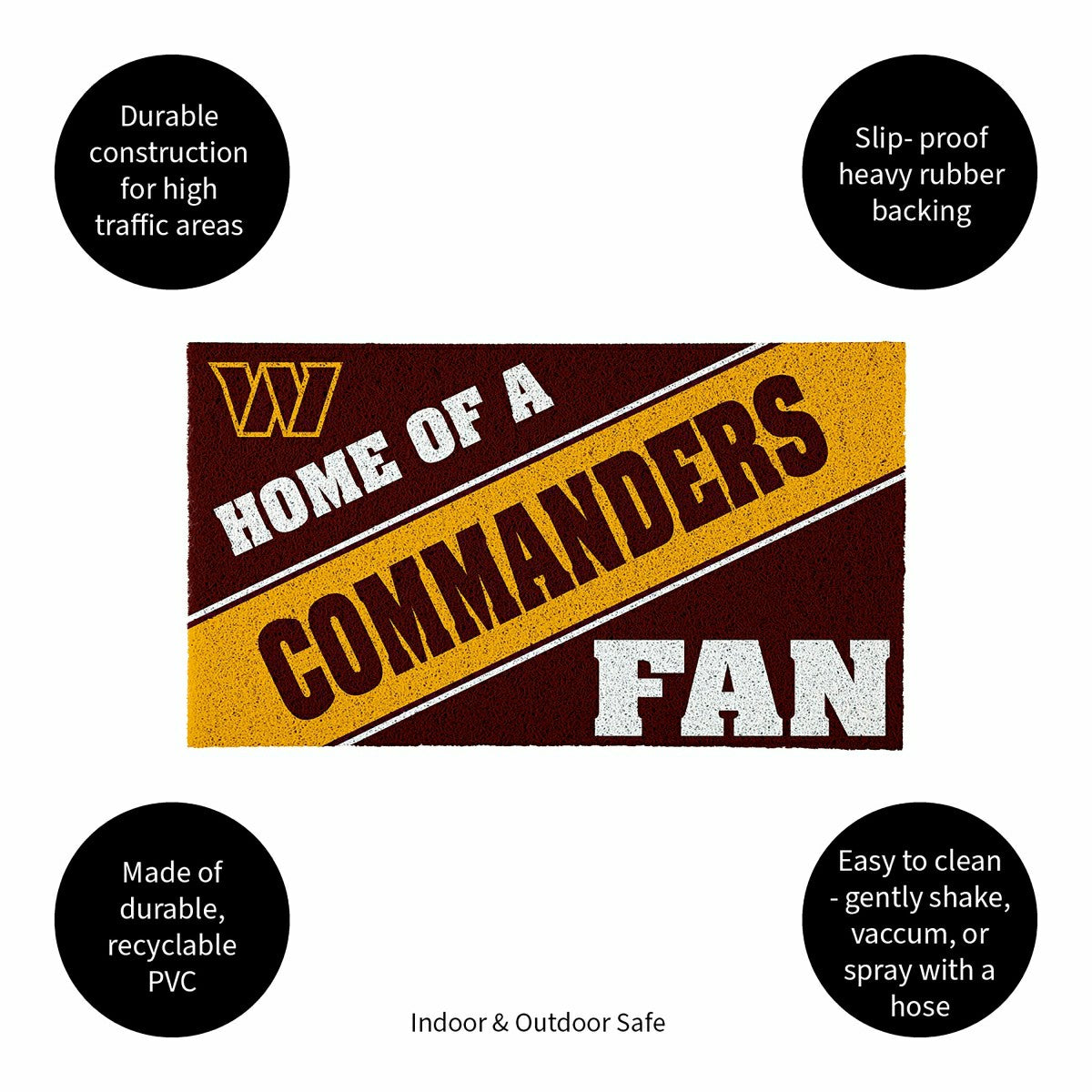Washington Commanders, PVC Mat COLOR, Home of a Fan