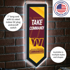 LED Wall Decor, Pennant, Washington Commanders