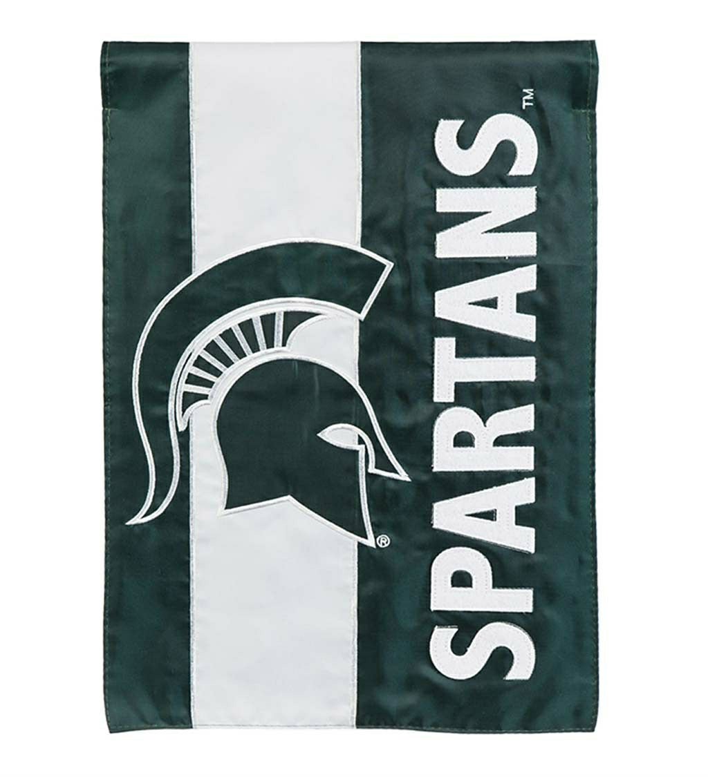 Double-Sided Embellished NCAA College Team Pride Applique House Flag,
