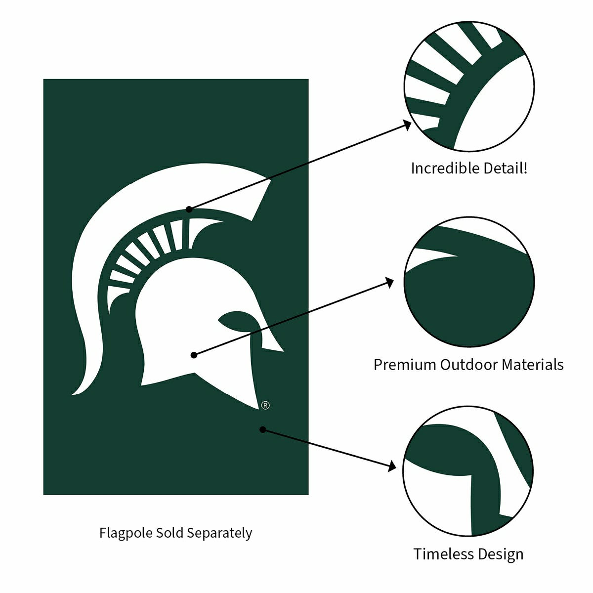 Michigan State University Applique House Flag