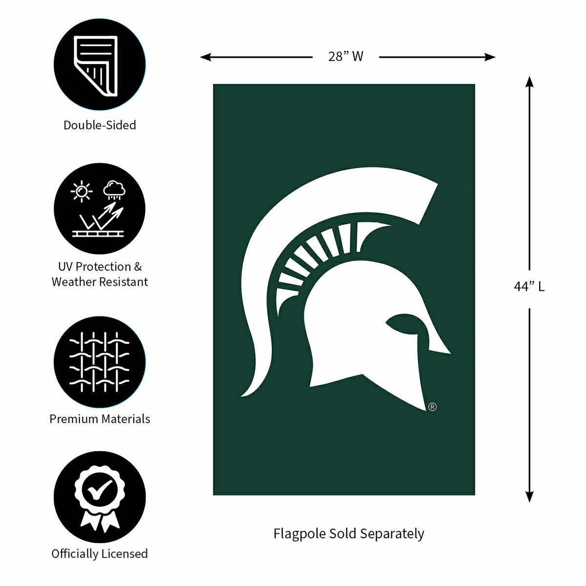 Michigan State University Applique House Flag