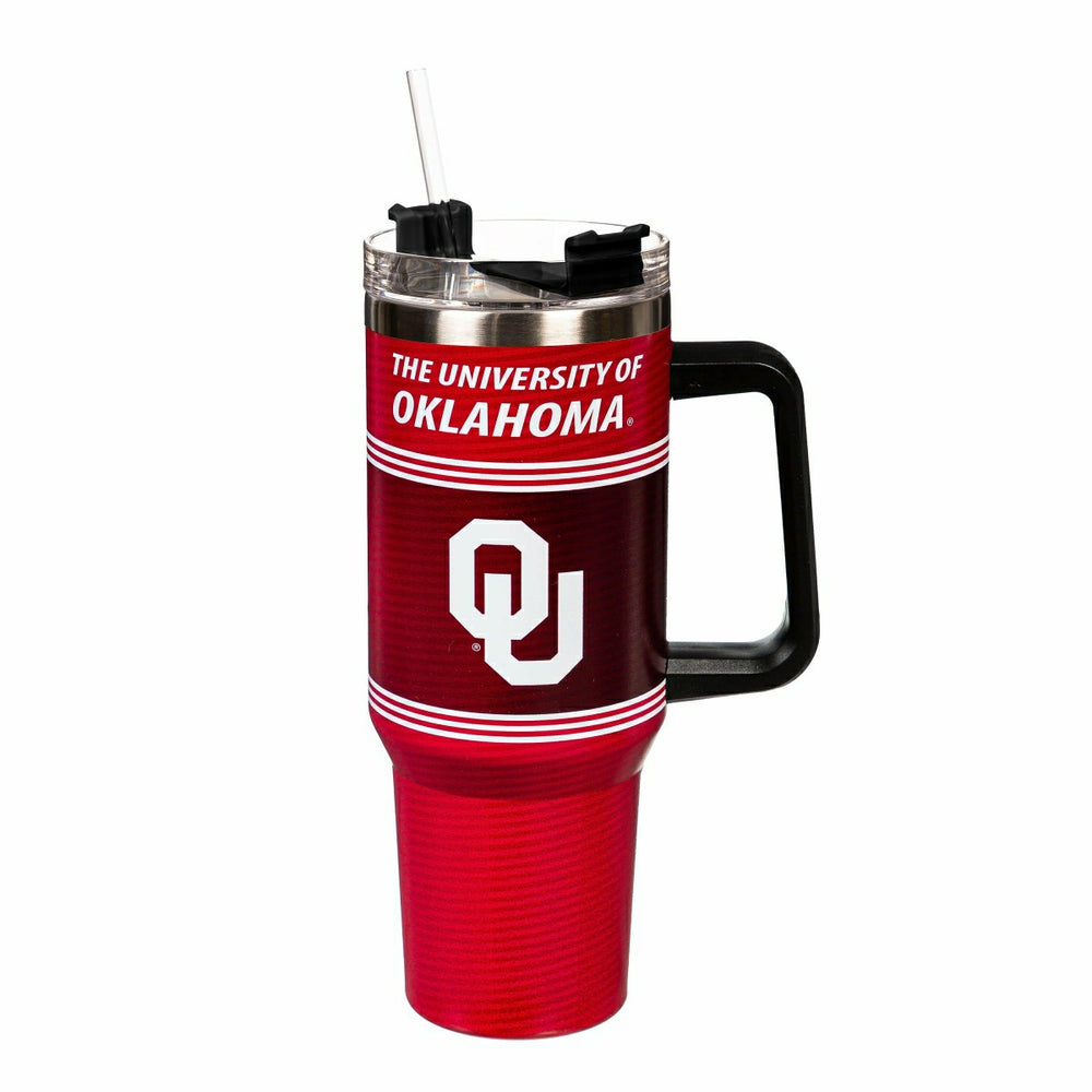 40oz Stainless Steel Canyon Cup w/ Straw, University of Oklahoma