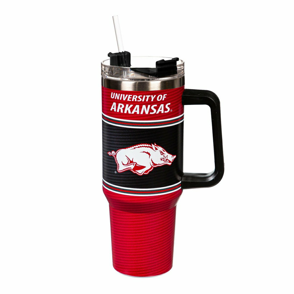 40oz Stainless Steel Canyon Cup w/ Straw, University of Arkansas