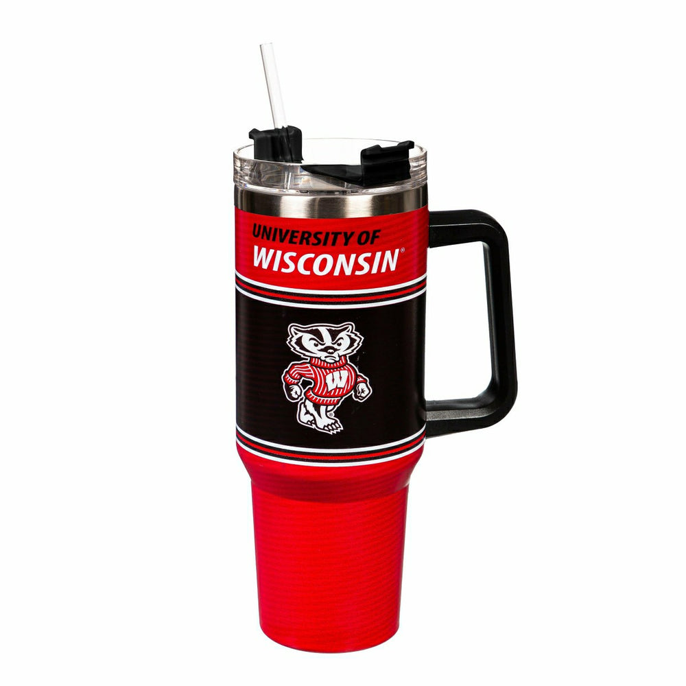 40oz Stainless Steel Canyon Cup w/ Straw, University of Wisconsin-Madi