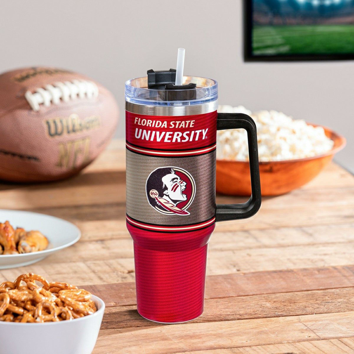 40oz Stainless Steel Canyon Cup w/ Straw, Florida State University