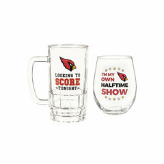 Arizona Cardinals, Stemless 17OZ Wine & Beer 16 OZ Gift Set