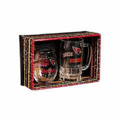 Arizona Cardinals, Stemless 17OZ Wine & Beer 16 OZ Gift Set