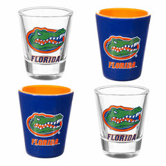 University of Florida 4-Piece Ceramic and Glass 2oz. Shot Glass Set