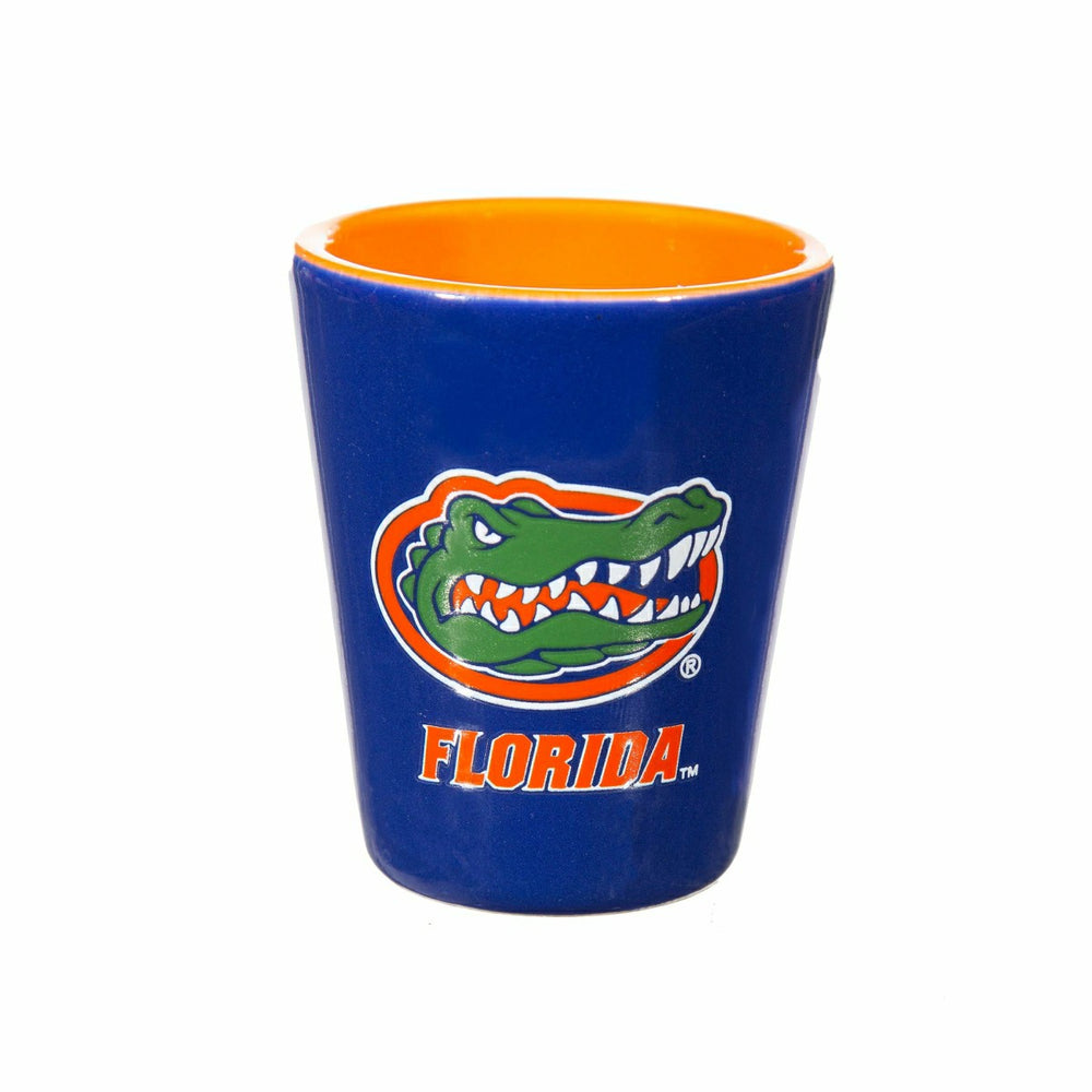 University of Florida 4-Piece Ceramic and Glass 2oz. Shot Glass Set
