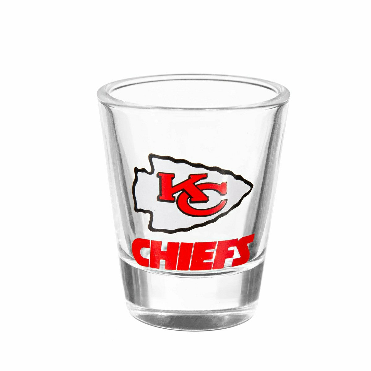 Kansas City Chiefs 4-Piece Ceramic and Glass 2oz. Shot Glass Set
