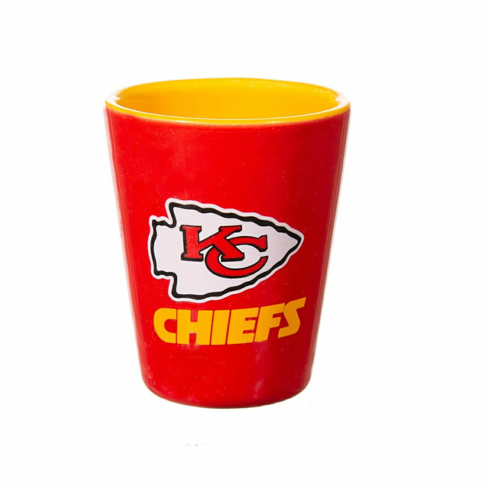 Kansas City Chiefs 4-Piece Ceramic and Glass 2oz. Shot Glass Set