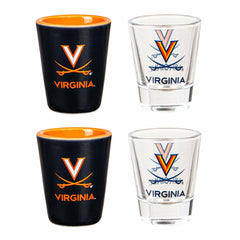 University of Virginia 4-Piece Ceramic and Glass 2oz. Shot Glass Set