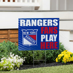New York Rangers Coroplast Yard Sign "Fans Play Here"