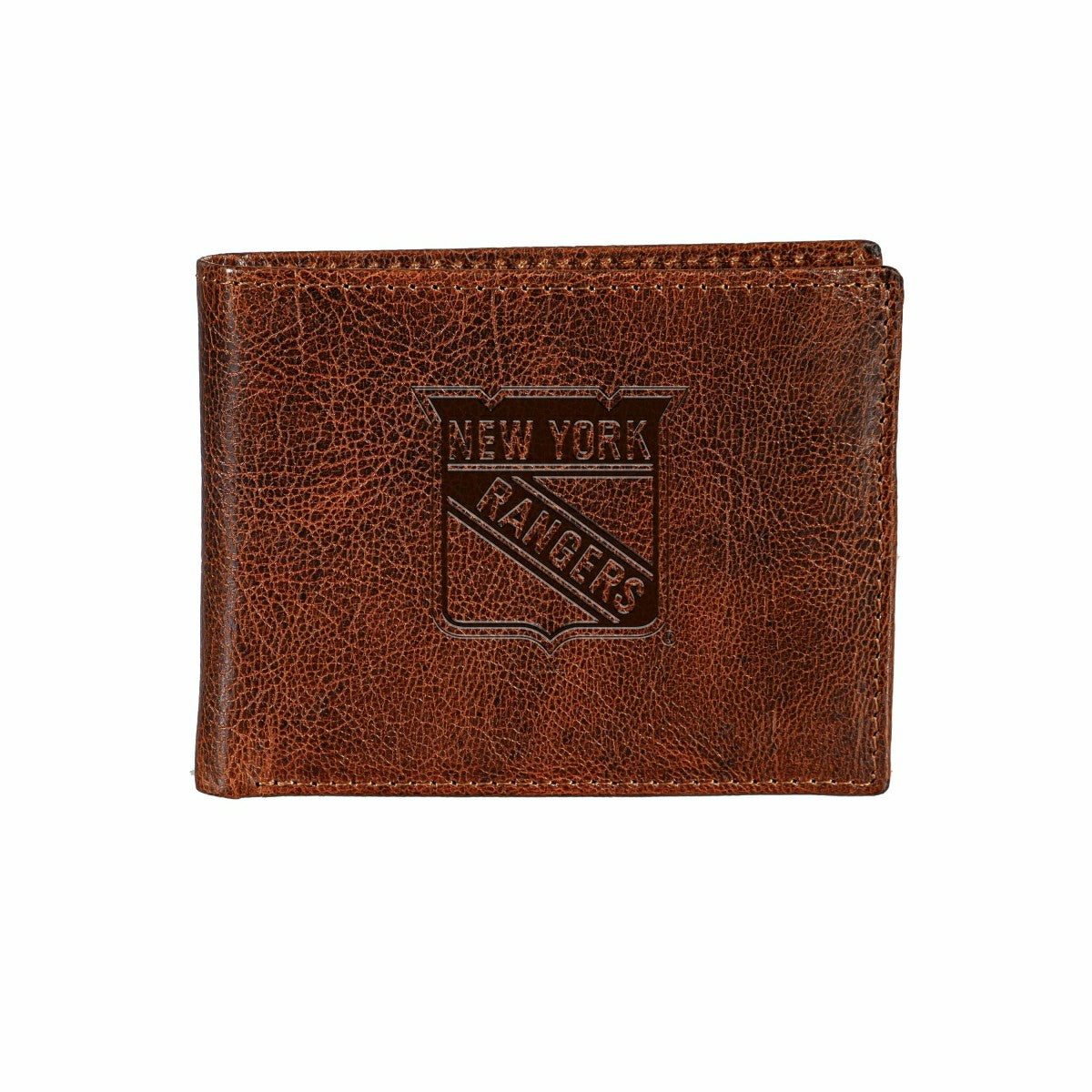 New York Rangers, Embossed 100% Genuine Tumbled Leather Passcase Bi-Fo